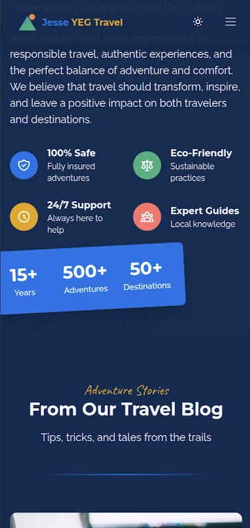 Adventure Travel mobile design