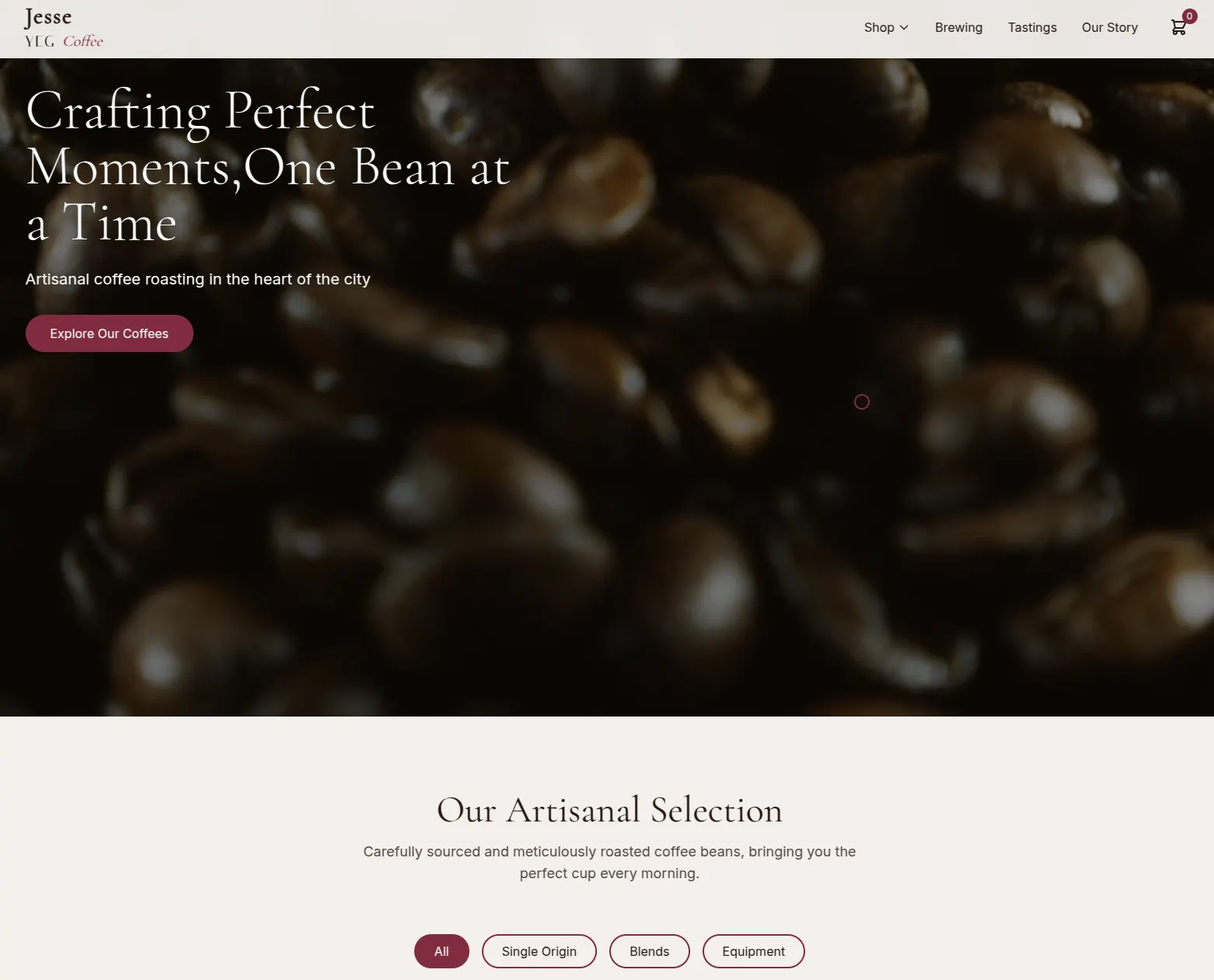 Artisanal Coffee Roastery Website