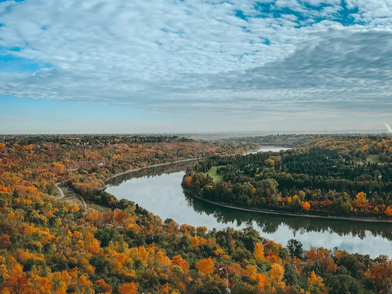 Edmonton skyline and river valley