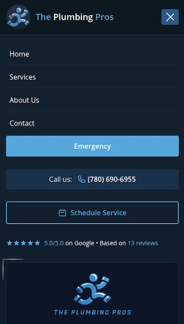 The Plumbing Pros mobile design