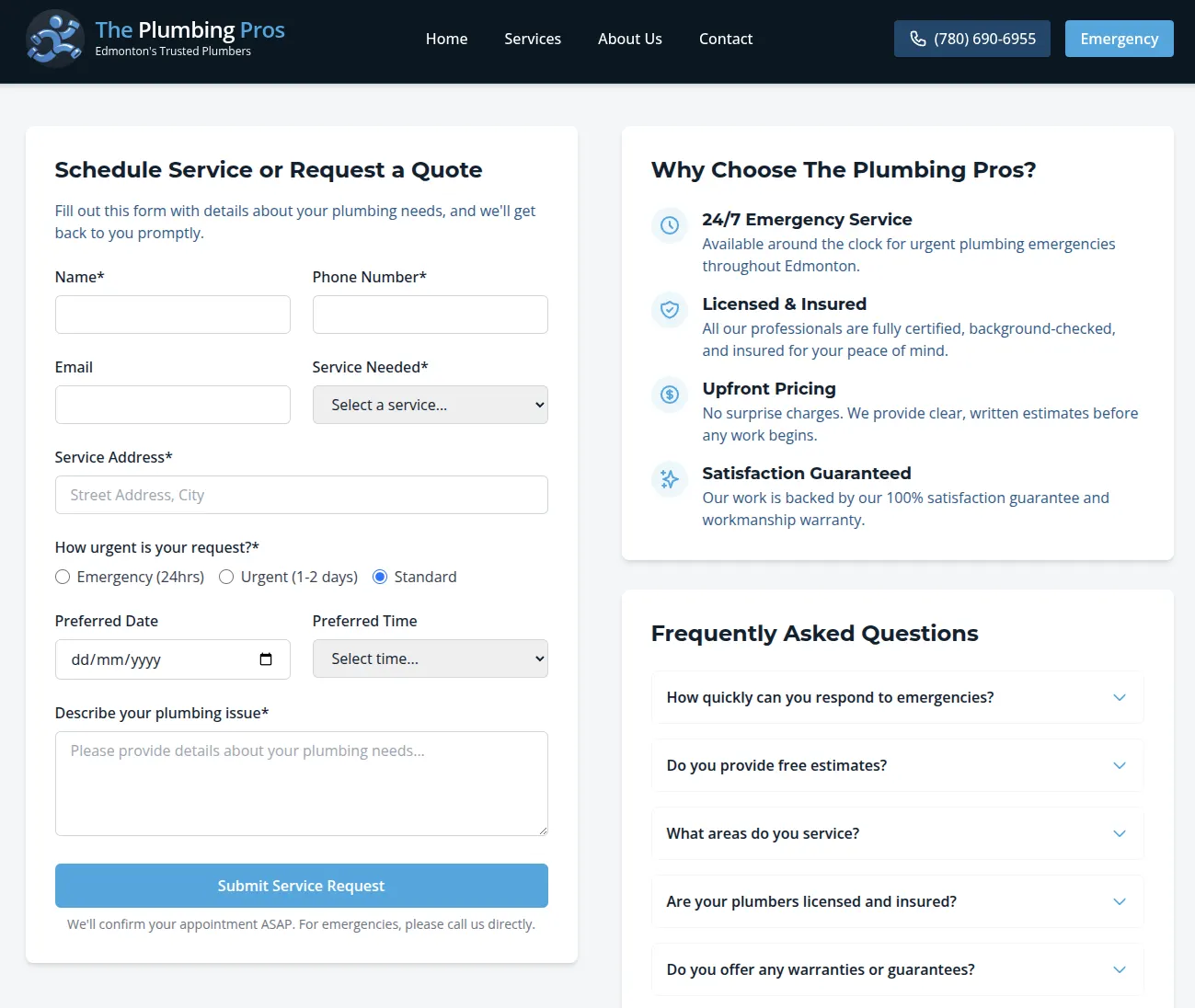 The Plumbing Pros Website